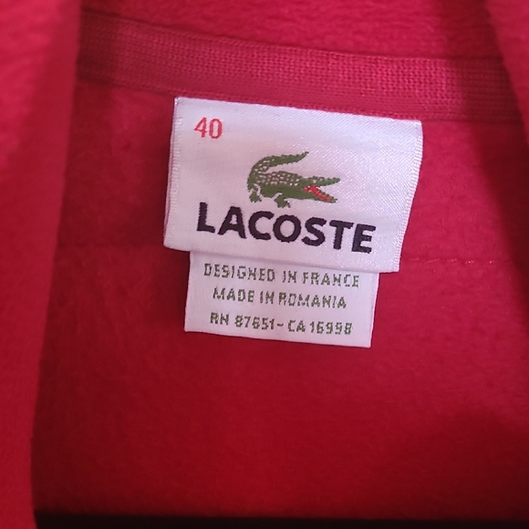 Lacoste Vibrant Red Fleece Jacket - Picture 2 of 4